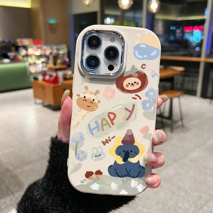 Black Cat Metal Lens Bumper Soft Silicone Cover Phone Case