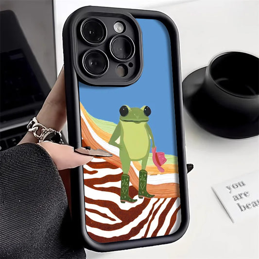 Funny Soft Silicone Frog Phone Case For iPhone