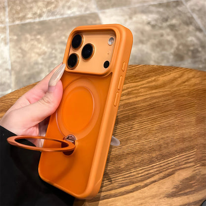 Matte Rotate Holder TPU Case For iPhone