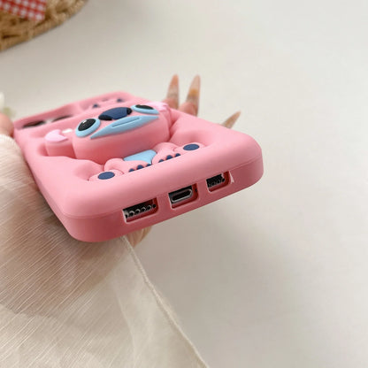 Cute 3D Stitch Head Grip Holder Phone Case For iPhone