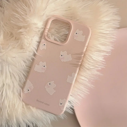 Ins White Dog Puppy Stand Holder Bracelet Phone Case For iPhone