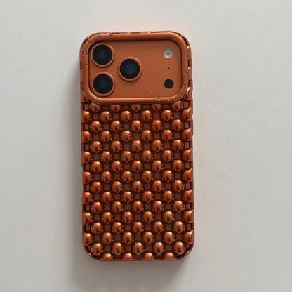 Luxury Advanced 3D solid Candy Color Pearl Round Bead Phone Case For iPhone
