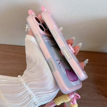 3D Bow Sanrio Hello Kitty Rabbit Ears Lens Protection Case For iPhone