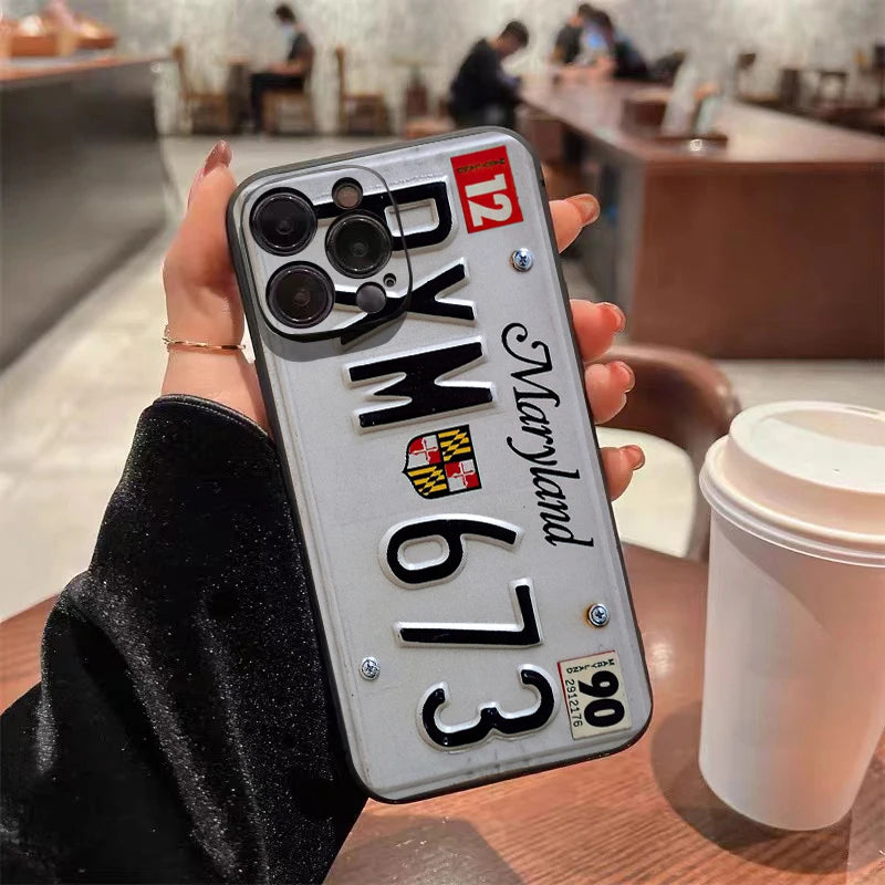 Retro Vintage License Plate Phone Case For iPhone