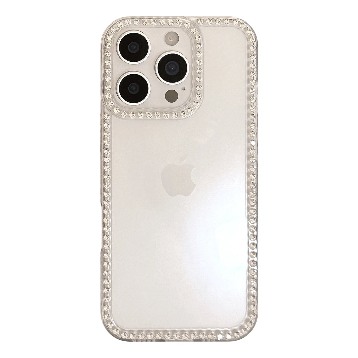Elegant & Glamorous Transparent Material with Zircon Border Simple Phone Case