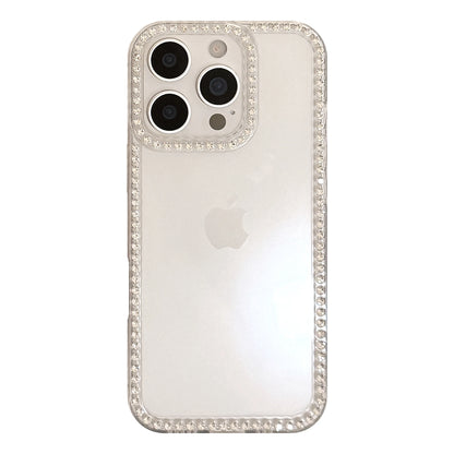 Elegant & Glamorous Transparent Material with Zircon Border Simple Phone Case