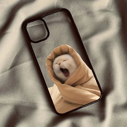 Cute Lazy Cat Carrot Clear Phone Case