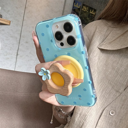 Simple Blue Polka Dot Magnetic Phone Case