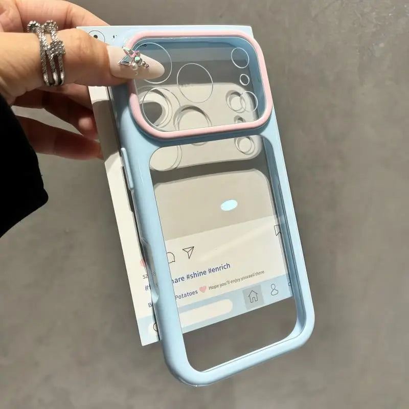 Transparent Double Color Contrast Case For iPhone