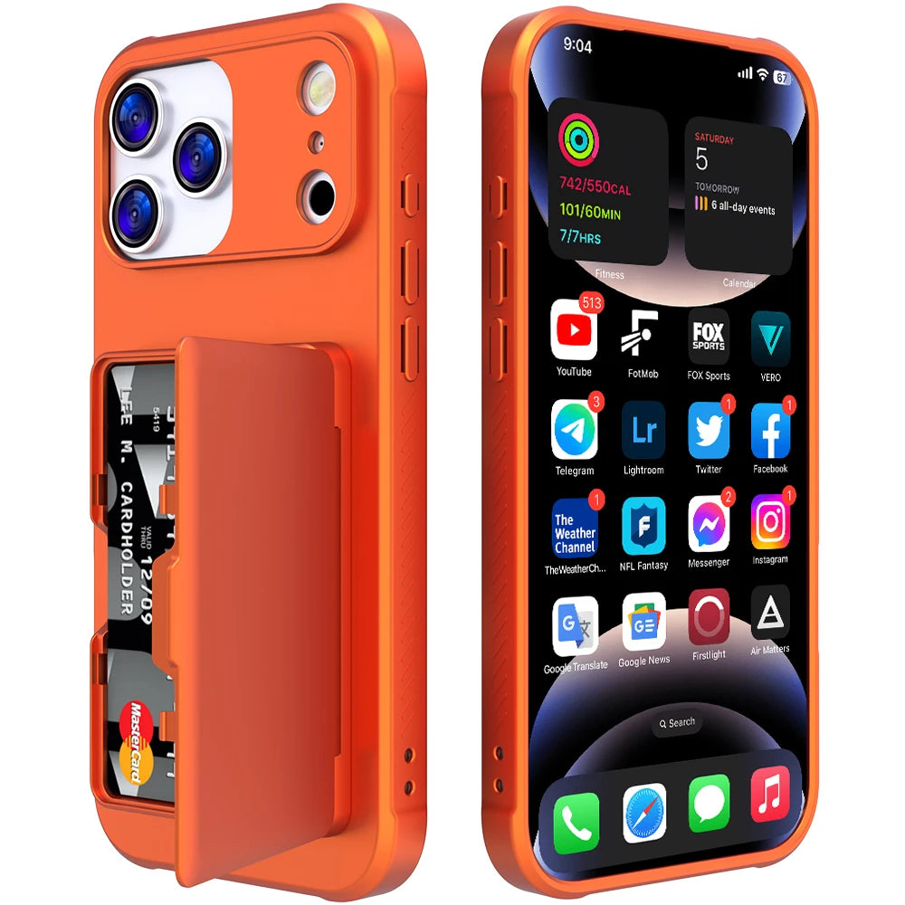 Flip Card Bag Mirror Case For iPhone