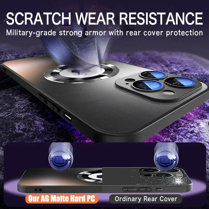 Tempered Glass Matte Magnetic For Magsafe Wireless Charging Case For iPhone