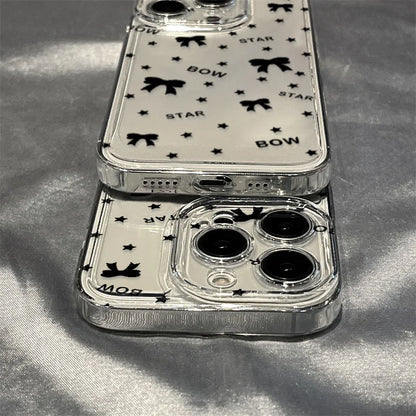 Bow Print Clear Phone Case