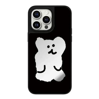 Cartoon Bear Shadow Mirror Phone Case