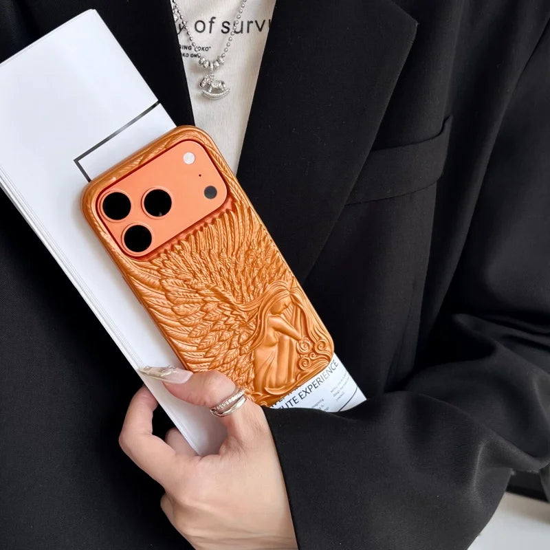 Luxury Angel Cherub Hollowed-Out Phone Case For iPhone