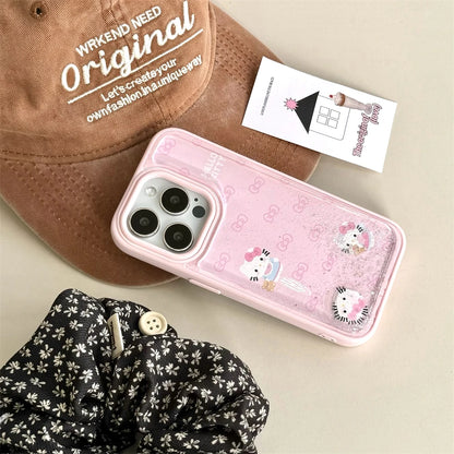 Luxury Pink Hello Kitty Quicksand Phone Case
