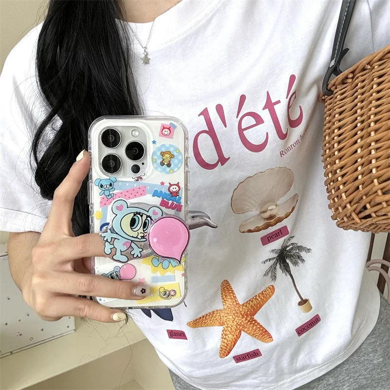 Kawaii Cartoon Stand Holder Phone Case