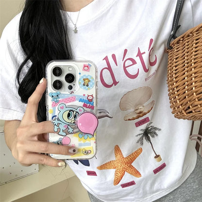 Kawaii Cartoon Stand Holder Phone Case