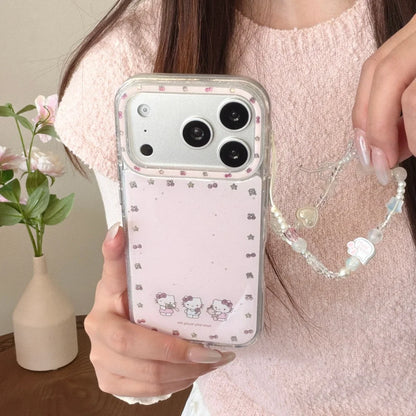 Luxury Drip Glue Gilded Three Kitty Hot Sale Phone Case For iPhone