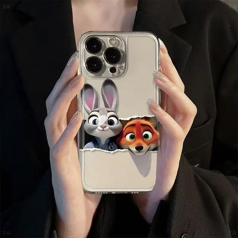 Zootopia Phone Case Judy Nick Cartoon Soft Case Compatible With iPhone