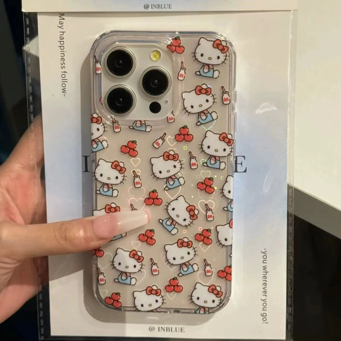 Hello Kitty Full Screen Red Phone Case For iPhone