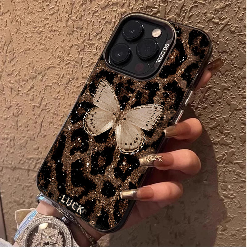 Butterfly Leopard Phone Case For iPhone
