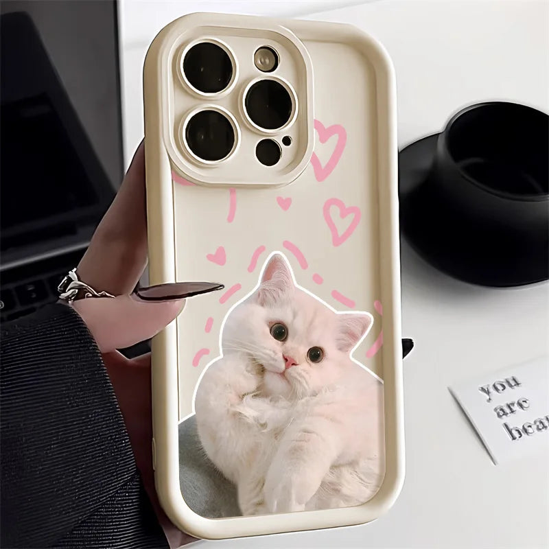 Candy Color Cute Cat Phone Case