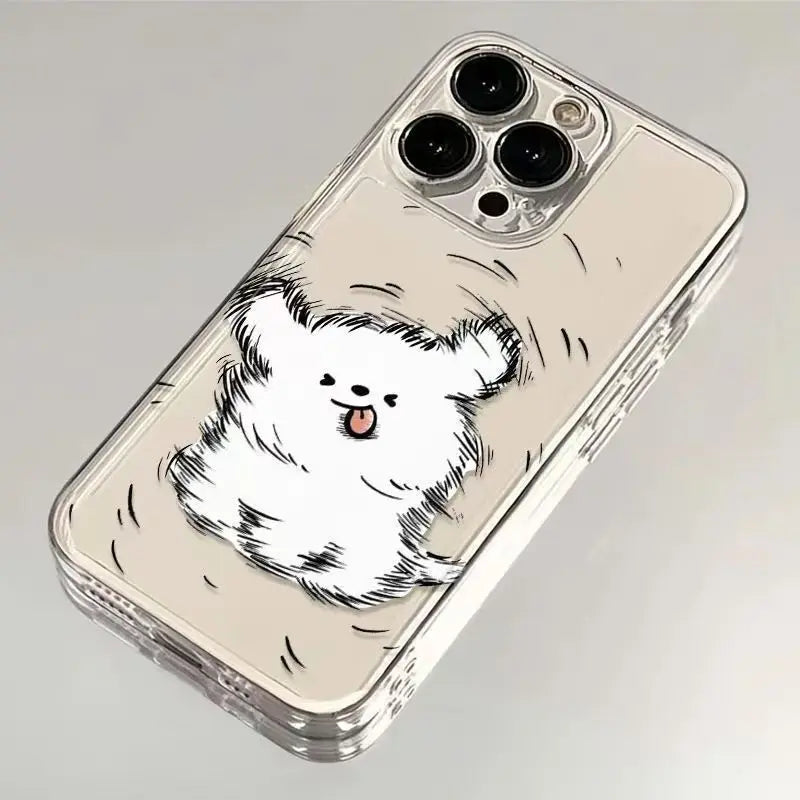 Cute Cartoon Puppy Couple Phone Case