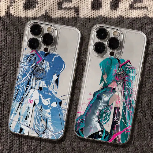 Creative Anime Hatsune Miku Tpu Transparent Mobile Phone Case For iPhone