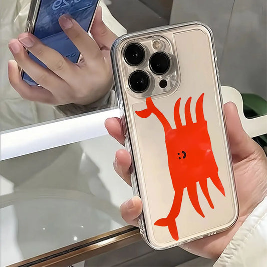 Cute Simple Graffiti Red Crab Phone Case