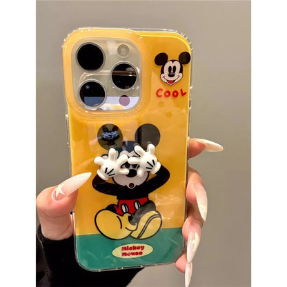Cute Cartoon Mickey Mouse Facepalm Phone Case For  iPhone
