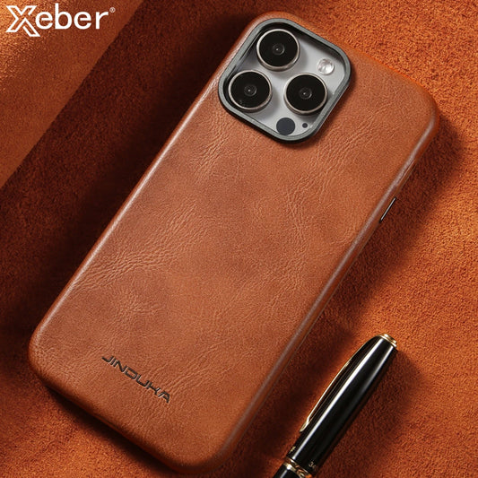 Luxury Ultra Thin Slim Leather For Magsafe Phone Case For iPhone