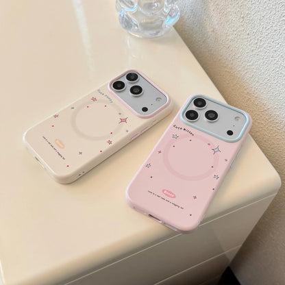 Korean Colorful Stars Cartoon Kitten Puppy Magnetic Holder Phone Case For iPhone