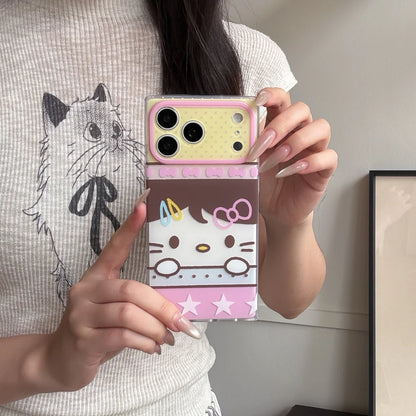 Cute Pink Square Hello Kitty Phone Case For iPhone