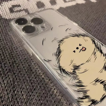 Cute Cartoon Puppy Couple Phone Case