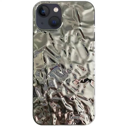 Plating Metal Color Silver Tin Foil Pleats Phone Case