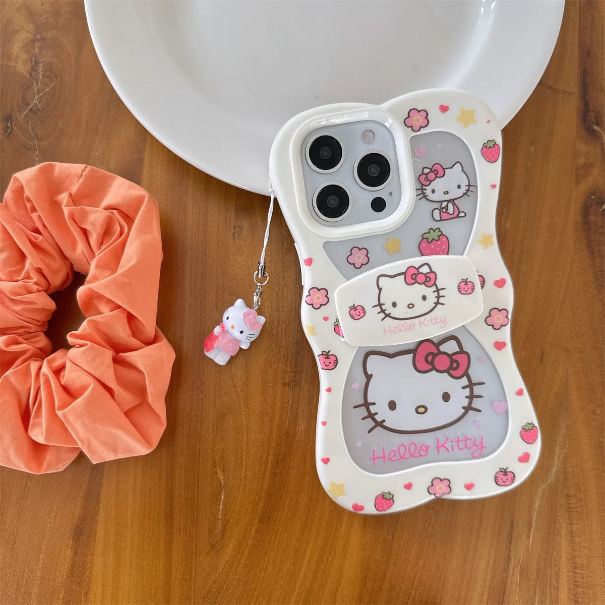 New Cute Cartoon Three-Dimensional Bow-Tied Leopard Print Kitty Phone Case For iPhone