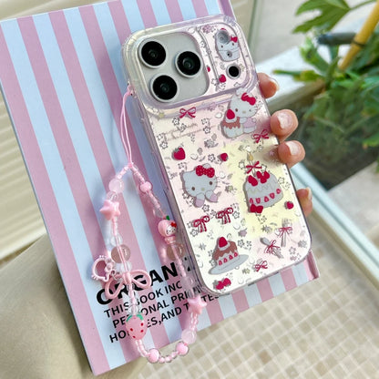 Luxury Cute Strawberry Patterned Cake Kitty Hot Sale Phone Case For iPhone