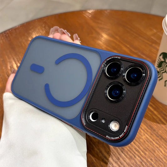 Luxury Magnetic Metal Lens Bumper Protection Case For iPhone