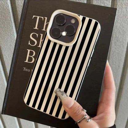Luxury Double Color Contrast Stripe Case For iPhone