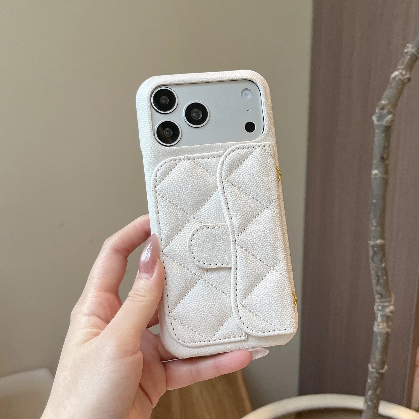 Simplified High-End Leather Texture Card Holder Phone Case For iPhone