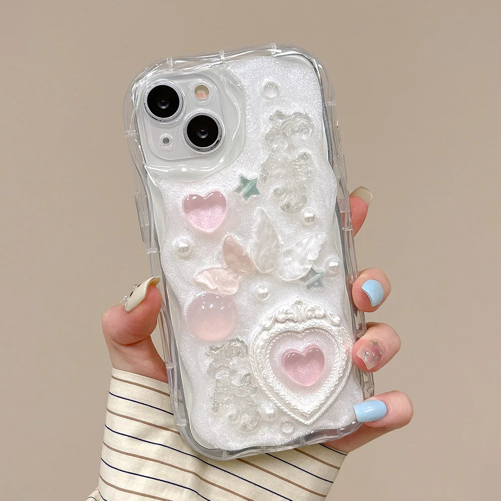 Silve 3D Butterfly Cartoon Heart Phone Case