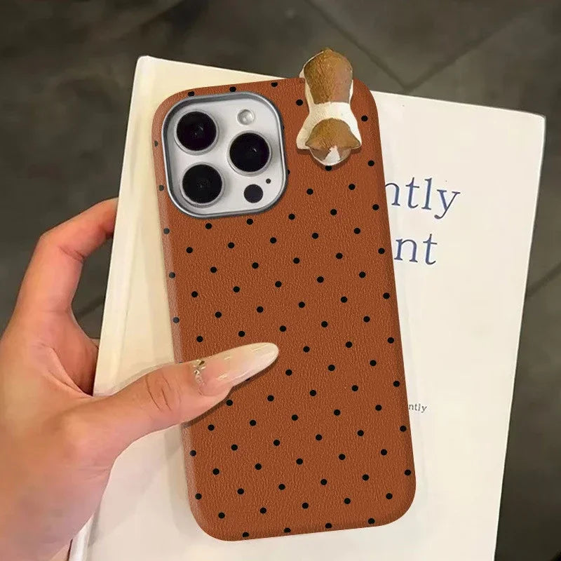 Cute Wave Point Dot 3D Doll Case Compatible for IPhone Phone Case
