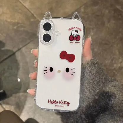 Anime Peripheral Cat Pattern Tpu All Inclusive Transparent Phone Case, Suitable For iPhone