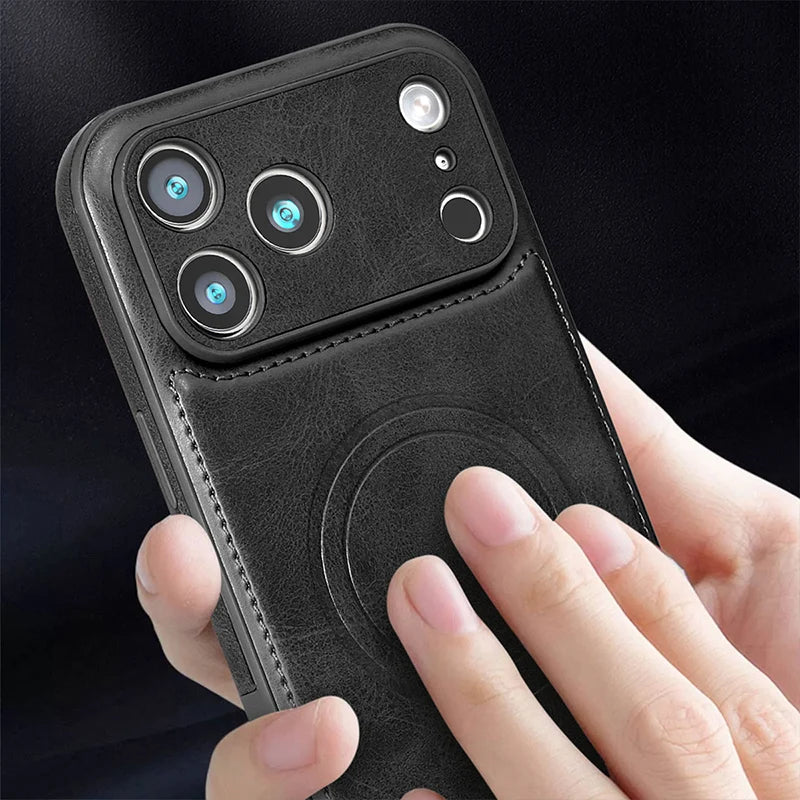 For Magsafe Magnetic Leather Phone Case For iPhone
