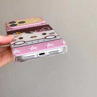 Cute Pink Square Hello Kitty Phone Case For iPhone