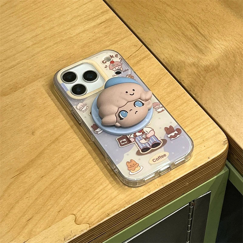 Funny Cute Cartoon Magnetic Phone Case For iPhone