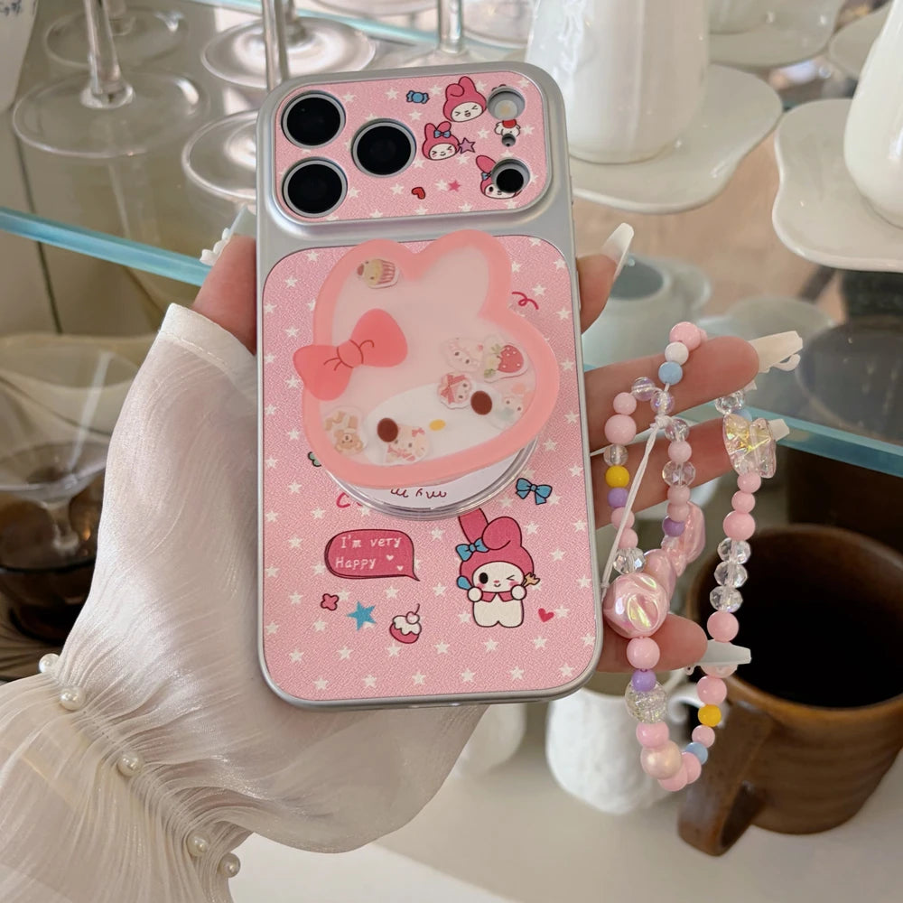 Magnetic Holder Magsafe Wireless Charge Cute Sanrio Melody Kuromi Phone Case For iPhone