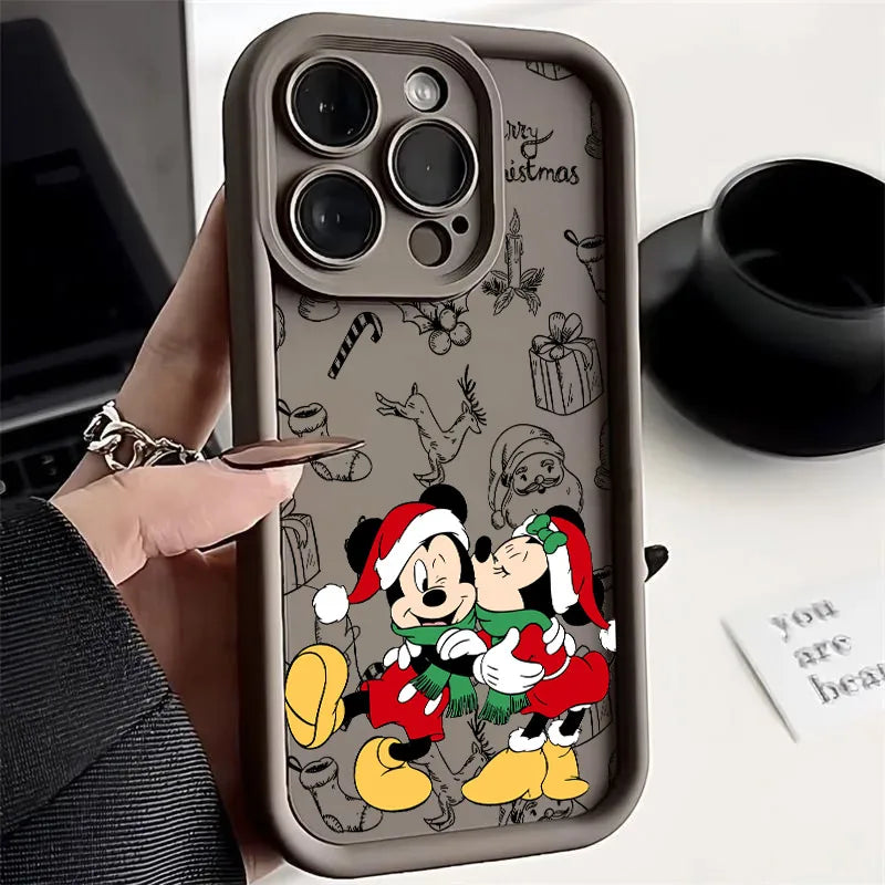 Merry Christmas Mickey Minnie Disneys Soft Silicone Case For iPhone