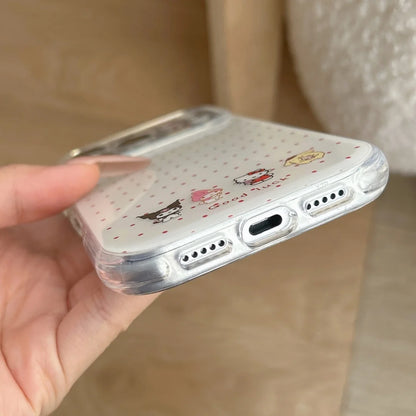 Fashion Simple Polka Dot Sanrio Kitty Case For iPhone