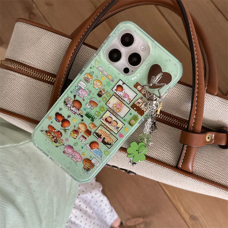 Cute Burnt Bread Glitter Phone Case